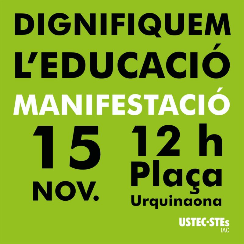 Dignifiquem l'educació. Manifestació 15 Novembre