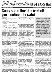 CANVIS DE LLOC DE TREBALL PER MOTIUS DE SALUT