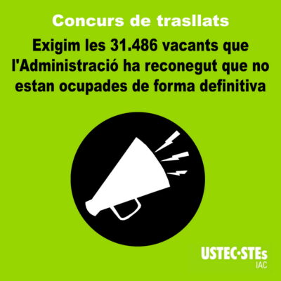 Exigim les places del concurs de trasllats