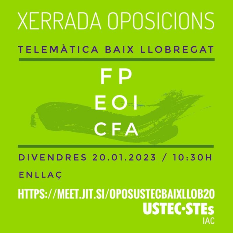 Xerrades Oposicions Baix Llobregat 2023