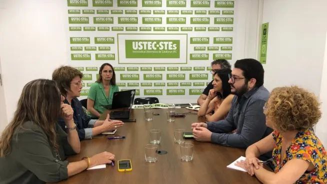 Reunió Anna Simó a la seu d'USTEC·STEs a Barcelona