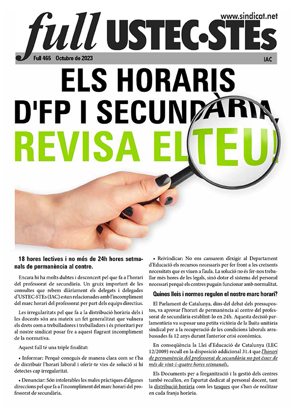 Portada Full 465 horaris secundària i FP 2023 a 72 ppp