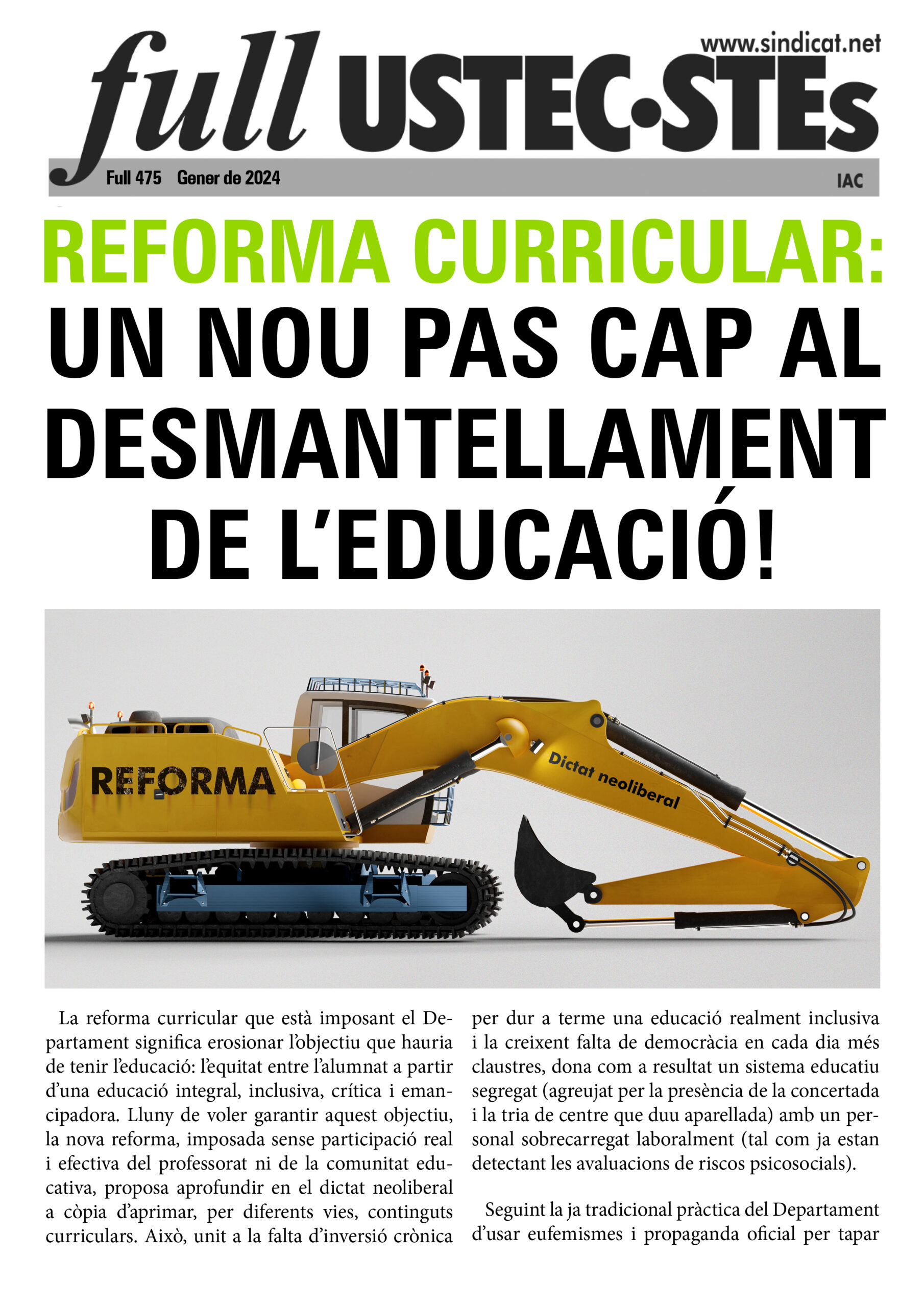 Portada Full 475 Reforma curricular a 300 ppp