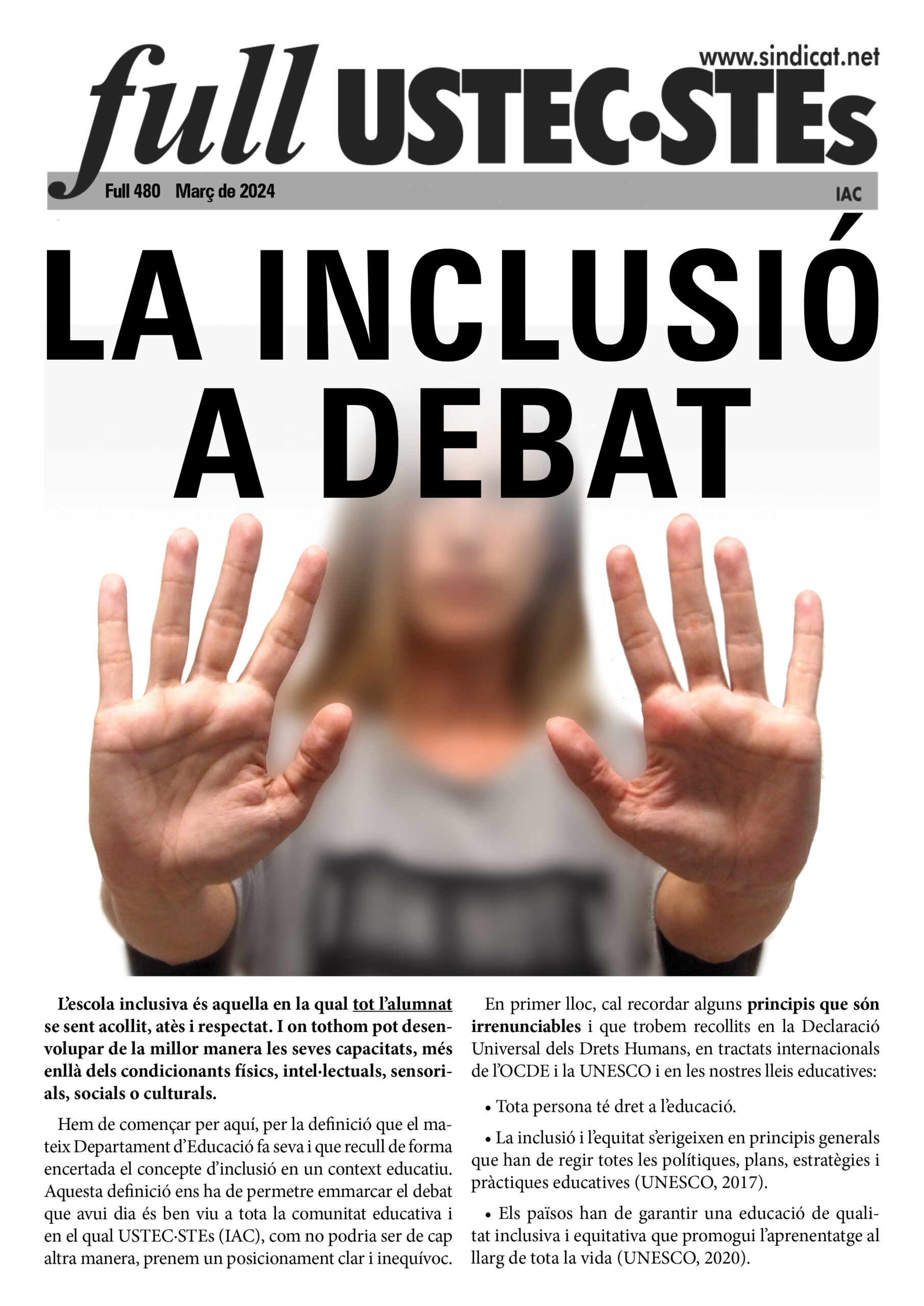 Full 480 La inclusió a debat PORTADA A 300 ppp