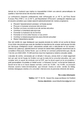 Convocatòria vaga IES FOntsere